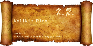 Kalikin Rita névjegykártya